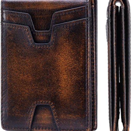 Ultra-thin Front Pocket Genuine Leather Anti-magnetic Wallet