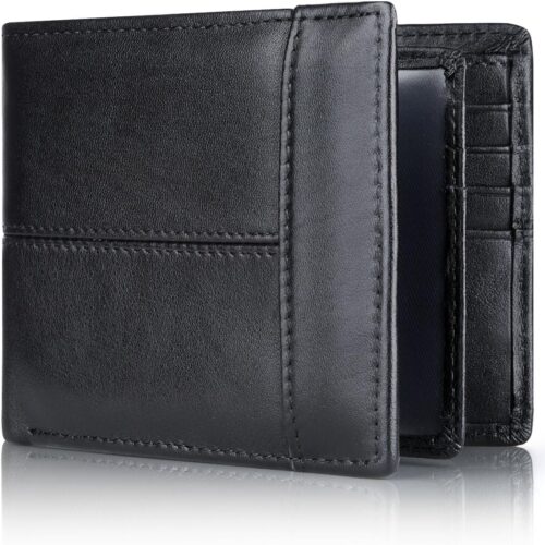 Genuine Leather Bi-fold 16 Card Slot ID Window Wallet